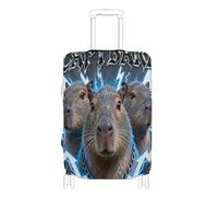 voucong Copertura elastica per valigie da viaggio, adatta per tre capibara Heavy Metal anni '80, 45-81 cm, Tre Capibara Heavy Metal anni '80, S 18-20 in, Classico