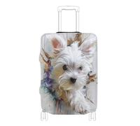 voucong Copertura elastica per valigie da viaggio, antigraffio, adatta per cani maltesi da 45,7 a 81,7 cm, 3D, Cane maltese 3d, M 22-24 in, Classico