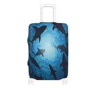 voucong Copertura protettiva elastica per bagagli, lavabile, copertura elastica per bagagli, adatta per animali da 45 a 81 cm, oceano, squali, pesci, mare, animali del mondo, Pesci degli squali