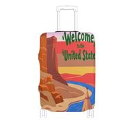 voucong Copertura protettiva elastica per bagagli, lavabile, per valigie, adatta per valigie, 45-81 cm, benvenuto nella cultura del paesaggio del Regno Unito, Benvenuti nel Regno Unito Scenery Culture