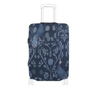 voucong Coperture elastiche grandi per bagagli, antigraffio, copertura elastica per valigia, adatta a 45-81 cm, stile William Morris, pavone, blu scuro, William Morris Style Pavone Blu Scuro, S 18-20