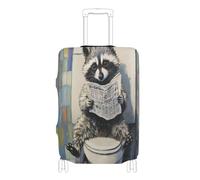 voucong Coperture elastiche per bagagli per valigie Copertura per valigia Accessorio da viaggio Fit 45-81 cm Cartone animato carino procione grigio legge il giornale, Cartone animato carino procione