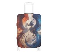voucong Coperture elastiche per valigie per bagagli, resistenti ai graffi, adatte per valigie da 45-81 cm, colore: rosso e blu Ice and Fire Phoenix, Fenice di ghiaccio e fuoco rosso e blu, XL 29-32 in