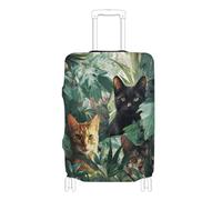 voucong Copribagagli elastico grande per valigie lavabile Carry on Valigie Copertura per valigia Protector Fit 45-81 cm 3D Foreste Cute Cats, 3d Foreste Carino Gatti, S 18-20 in, Classico