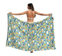 voucong Costume da bagno estivo con pinguino arancione, per bambini, ampio, 114,3 x 177,8 cm