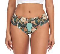 voucong Cowboy Fiore Occidentale Della Donna Bambù Organici Mutandine Elastico In Vita Mutandine Slip Biancheria Intima, Cowboy Fiore Occidentale, XXL