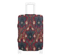 voucong Custodia protettiva elastica per bagagli, antigraffio, accessorio da viaggio, adatta per 45-81 cm, motivo orchidea nera del Belize William Morris, Belize Orchidea Nera William Morris Pattern