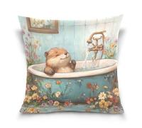 voucong Cute Beaver Vintage Bathtub youth cuscino federa federa decorativa decorazione casa per letto divano 45,7 x 45,7 cm