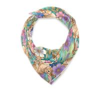 voucong Cute Bunny Rabbit Flower sciarpa di seta quadrata essenziale pashmina per le donne per la sera 35x35 bufanda para mujer elegante