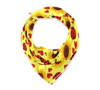 voucong Cute coccinelle Girasole Cuore sciarpa di seta quadrata Sciarpa lunga e grande collo per le donne per Viaggio 35x35 bufanda elegante para mujer