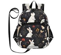 voucong Cute Ears Cartoon Cute Bunny Black Mini Kids Zaino Guinzaglio Ragazze Cool Anti-Perso Personalizzato Mini Bag con Striscia Riflettente