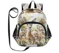 voucong Cute Ears Personalizzato Cervo Natura Cool Zaini Guinzaglio Bambini Ragazzo/Ragazza Anti-Perso Personalizzato Bambino Bookbag con Striscia Riflettente