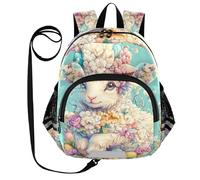 voucong Cute Ears, zaino per bambini pasquale con agnello e fiore, guinzaglio per bambine, anti-smarrimento, personalizzato, mini borsa per libri con striscia riflettente