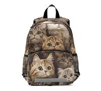voucong Cute Scottish Fold Cats Brown bambini zaino borsa petto clip bookbag per 6 anni bolso escolar para adolecente