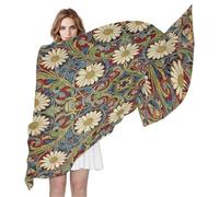 voucong Daisy Red Blue William Morris Pattern sciarpa di seta 70 "x 35" fascia elegante per le donne per la sera bufanda para mujer