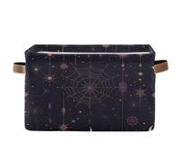 voucong Dark Wind Vampire Spider Web Moon cesti portaoggetti 1 confezione, cestini pieghevoli e impermeabili per scaffali con manico robusto borse essenziali per scrivania