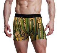 voucong Desert Cactus Leopard Mucca Cranio Uomo Boxer Slip Biancheria Intima Intimo Uomo Slip, Cranio di mucca leopardo del cactus del des, L