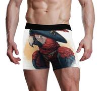 voucong Divertente boxer da uomo con pappagallo pirata, Divertente pirata pappagallo, M