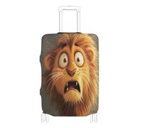 voucong Elastici grandi coperture per bagagli per valigie valigia copertura elastica per bagagli Protector Fit 45-81 cm Cartoon Funny Lion Fear, Cartone animato divertente Lion Paura, L 26-28 in