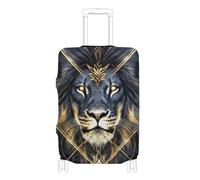 voucong Elastico Carry on Bagagli Protezione Lavabile Valigia Copertura Bagaglio Protector Fit 46-81 Pollici Golden Line Lion, Leone della linea d'oro, M 22-24 in, Classico