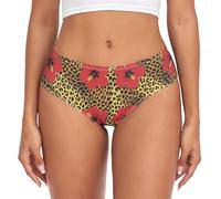 voucong Estate Leopard Fiore Brown Della Donna Breve Mutandine Quotidiano Usura Della Donna Mutandine Comfort Biancheria Intima, Summer Leopard Fiore Marrone, XS