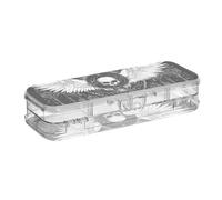 voucong Evil Skull Black Gothic Clear Pencil Box Double Deck Hard Pen Case per bambini con chiusura a scatto e coperchio