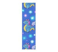 voucong Falso Glitter Cartoon Dragon Blue Grip Tape per Skateboards Design Nastro antiscivolo Grip per scooter pro 33 × 9 pollici Papel de lija para patinetas