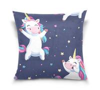 voucong Federa per cuscino con unicorni in stile cartone animato, decorazione per la casa, soggiorno, divano, 45,7 x 45,7 cm