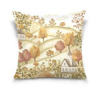 voucong Federe in flanella con motivo di campo autunnale in stile cartone animato, federe quadrate per cuscini Home Decor per camera da letto 18 x 18