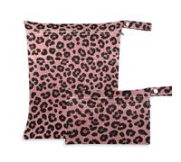 voucong Finto glitter leopardato rosa prop1 Dry Bags impermeabile 2 Pack Wet Bag per costume da bagno con manici per scenario