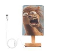 voucong Fumetto Divertente Cavallo Paura Piccolo Desk Lampade con Porta USB per Bagno Night Lights