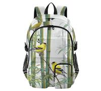 voucong Giallo Birds bambù 3d Viaggio Laptop Zaino per gli Uomini Giallo Uccelli bambù 3d Scuola Bookbags 17.5 pollice Mens Zaino per Lavoro Business Zaino