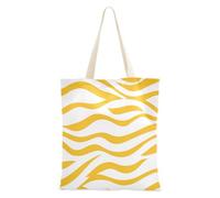 voucong Giallo modelli animali Borse di tela con manici per le donne con tasche con manici borse di totalizzatore riutilizzabili regali all'ingrosso