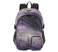 voucong Grande zaino da viaggio per le donne Puple Galaxy Night Sky Space College School Bookbag 44,5 cm Zaino da donna per lavoro Business Zaino