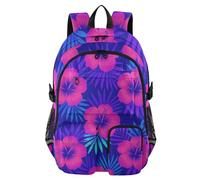 voucong Grande zaino da viaggio per le donne viola hawaiano fiore di ibisco floreale scuola borsa per ragazzi 17 5 pollici zaino lavoro ufficio zaino
