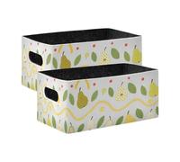 voucong - Grandi scatole di frutta di pera, confezione da 2 organizer in tessuto per organizzare vestiti, jeans, libri