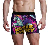 voucong Grim Reaper Risk Story Boxer da uomo intimo atletico, Storia del rischio del triste mietitore, M
