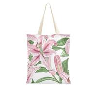 voucong Guyana Regia Lily Beauty Flower Tote Borsa in tela da donna con tasche con manici Borsa riutilizzabile Tote Bag Bulk Beach Gifts
