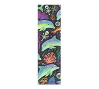 voucong Halloween Blu Delfino Zucca Cranio Grip Tape per Skateboards Disegni Grip Grip Tape Scooter 33 × 9 pollici repuesto para patineta