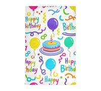 voucong Happy Birthday Ribbon Asciugamani colorati color foglia di tè asciugamani da cucina per asciugare i piatti 71,1 x 45,7 cm set di 6
