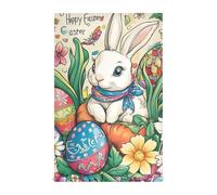 voucong Happy Easter Bunny Carote Lily Daisy Egg Fall Strofinacci cucina design farina sacco asciugamani da cucina 71,1 x 45,7 cm set di 6