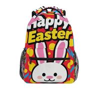 voucong Happy Easter Rabbit Cartoon Red bambini zaino per ragazzo con clip petto bookbags per 6 ° grado scuola ragazzi ragazze mochilas para la escuela