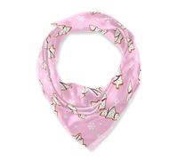 voucong Holiday Cookie Sciarpa di seta quadrata rosa Sciarpa lunga e grande avvolgente per le donne per la primavera 35x35 bufandas para mujer