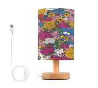 voucong Il fiore di bellezza della rosa degli Stati Uniti ha condotto le lampade con la porta USB per la luce notturna della spina dell'