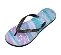 voucong Infradito da donna in gomma color arcobaleno con glitter finto marmo per feste (prop1), Falso Glitter Marmo Grana Colore Ar, Medium
