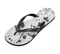 voucong Infradito da donna in gomma con macchie di inchiostro ad acquerello nere e bianche, per doccia e piscina (prop1), Macchie di inchiostro ad acquerello bianco e nero, X-Small