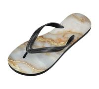 voucong Infradito in gomma bianca neutra in marmo per uomo donna di supporto flip per l'estate (prop1), Bianco neutro marmo, Medium