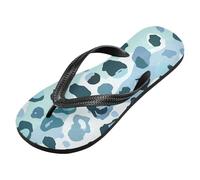 voucong Infradito in gomma blu con stampa leopardata per le donne sandali essenziali da donna per la casa (prop1), Stampa Leopardata Blu, Small