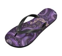 voucong Infradito in gomma vintage viola barocco con stampa serpente per uomo sandali leggeri flip per camminare (prop1), Stampa Vintage Viola Barocco Serpente, X-Small