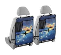 voucong Kids Backseat Safari Canary Starry Night Blue Per Tablet 2 Pack Backseat Organizer per Tablet per Bambini Kick Mat Con Tasca